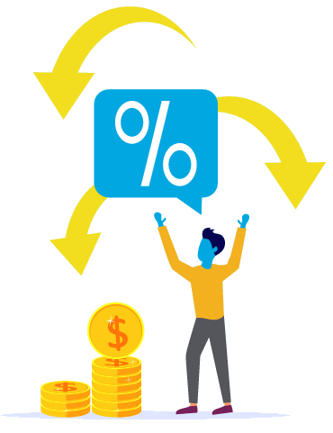 Gráfico de porcentaje de dinero de Blue Man